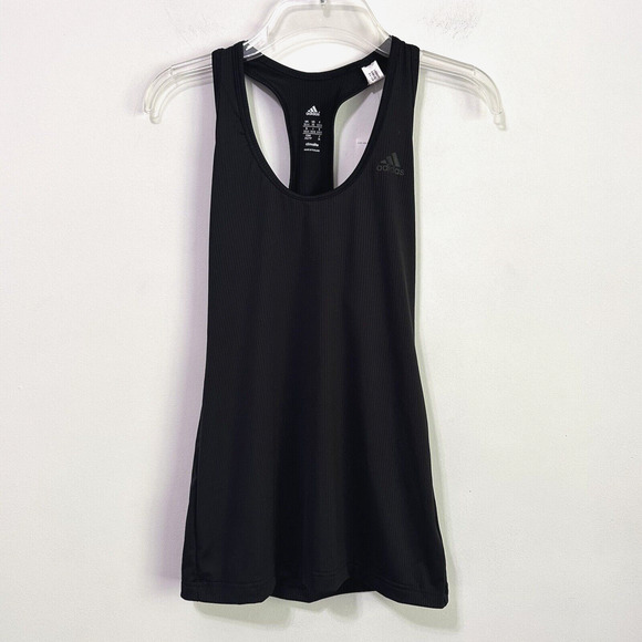 Adidas ClimaLite Racerback Tank Top XS Black Running Active Workout Summer NEW - Picture 1 of 8